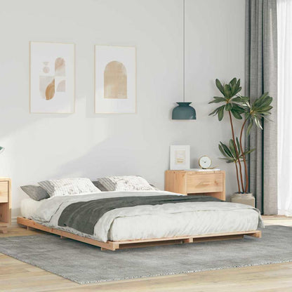 Bed Frame Brown 160 x 220 cm Solid Pine Wood