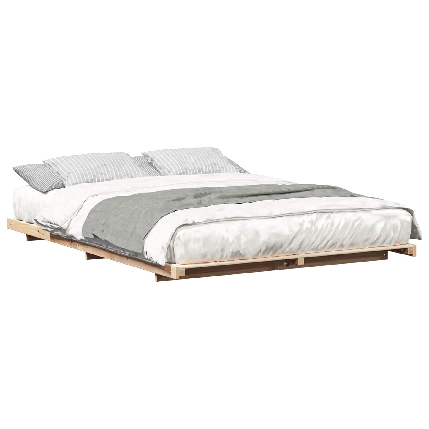 Bed Frame Brown 160 x 220 cm Solid Pine Wood