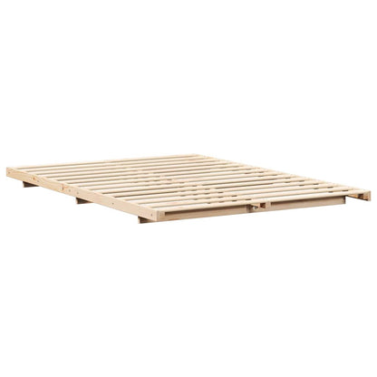 Bed Frame Brown 160 x 220 cm Solid Pine Wood