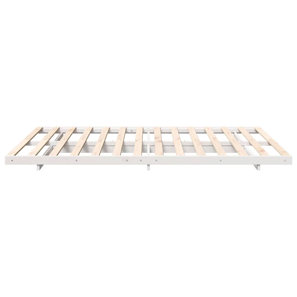 Bed Frame White 160 x 220 cm Solid Pine Wood