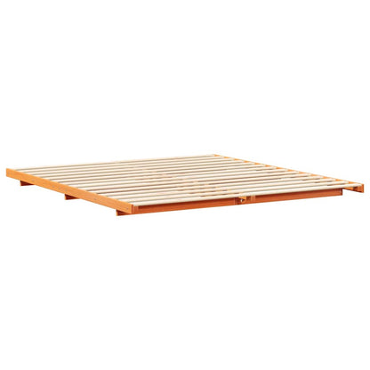 Bed Frame Wax Brown 180 x 220 cm Solid Pine Wood
