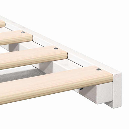 Bed Frame White 200 x 220 cm Solid Pine Wood