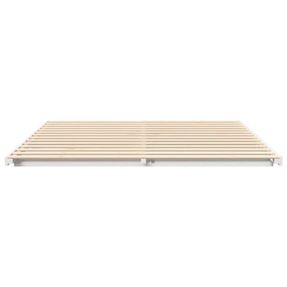 Bed Frame White 200 x 220 cm Solid Pine Wood