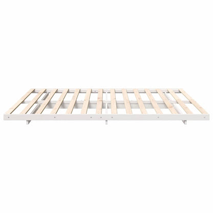 Bed Frame White 200 x 220 cm Solid Pine Wood
