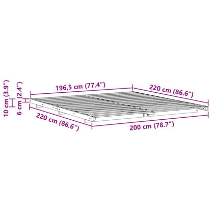 Bed Frame White 200 x 220 cm Solid Pine Wood