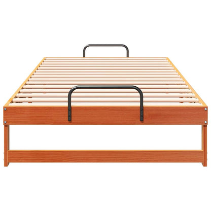 Bed Frame with Carry Handles Brown Solid pine wood