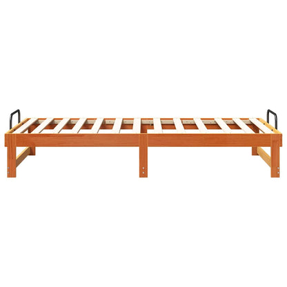 Bed Frame with Carry Handles Brown Solid pine wood