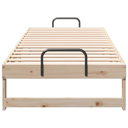 Bed Frame with Carry Handles Brown Solid pine wood