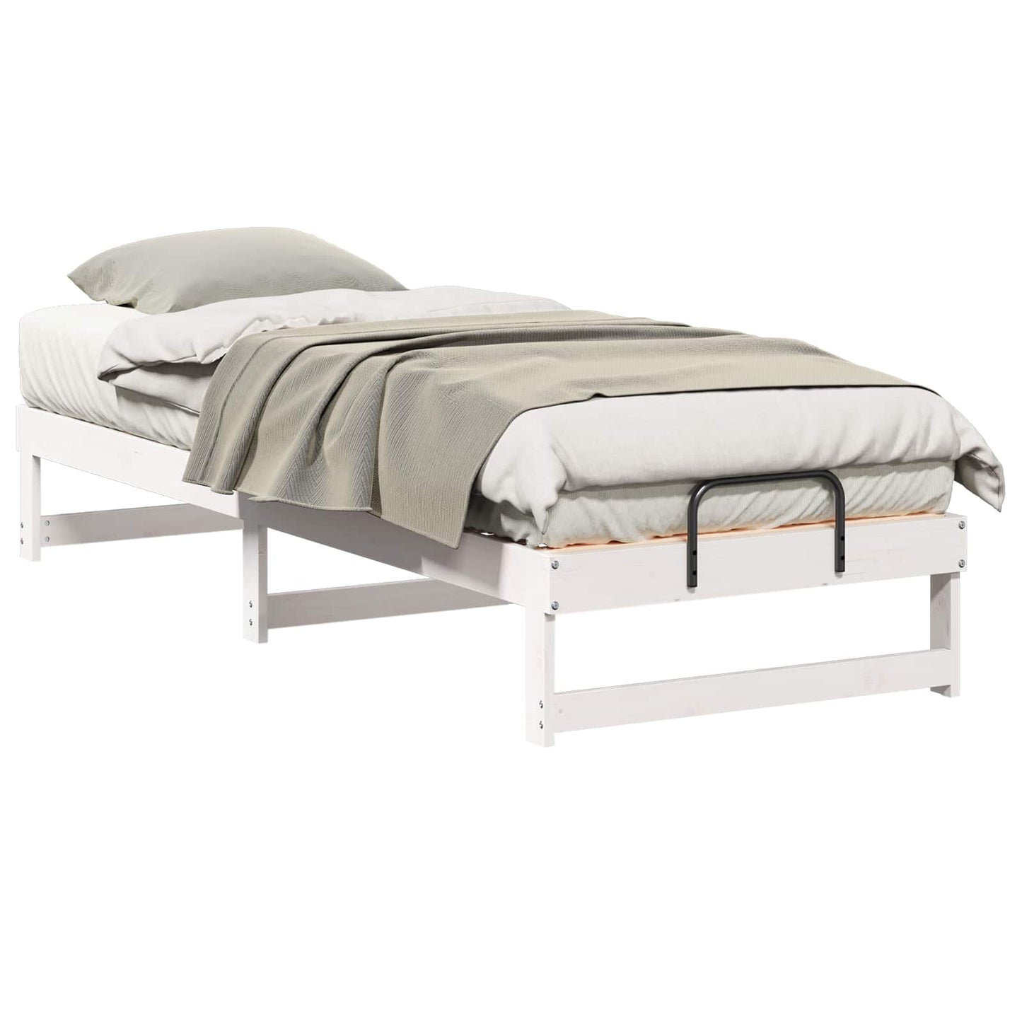 Bed Frame White 80 x 200 cm Solid Pine Wood