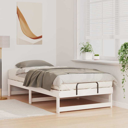 Bed Frame with Carry Handles White Solid pine wood