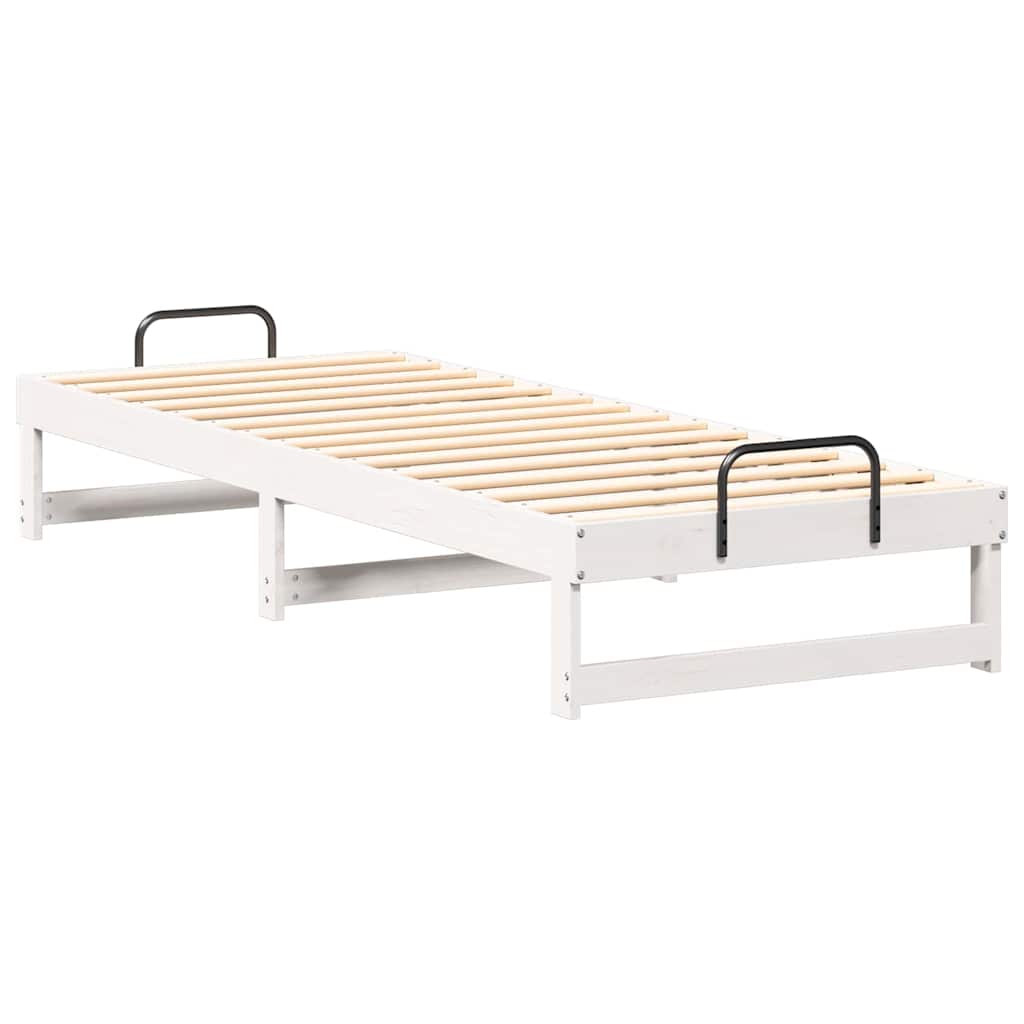 Bed Frame White 80 x 210 cm Solid Pine Wood