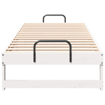 Bed Frame White 80 x 210 cm Solid Pine Wood