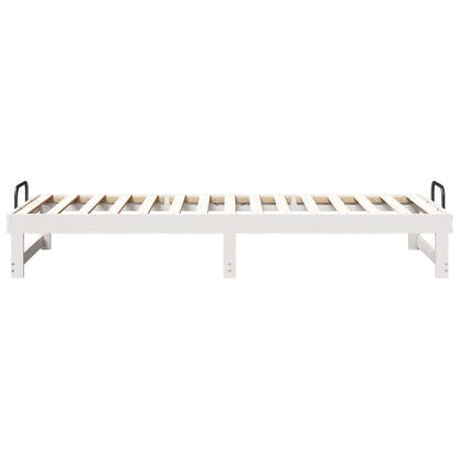 Bed Frame White 90 x 210 cm Solid Pine Wood