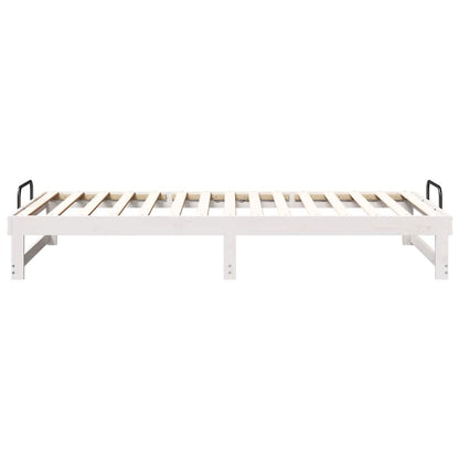 Bed Frame White 100 x 210 cm Solid Pine Wood