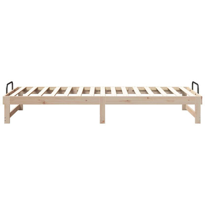 Bed Frame with Carry Handles Brown Solid pine wood