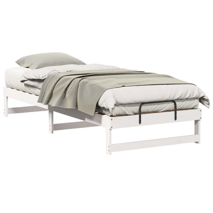 Bed Frame White 80 x 220 cm Solid Pine Wood
