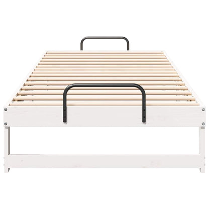 Bed Frame White 100 x 220 cm Solid Pine Wood