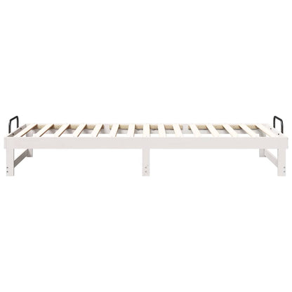 Bed Frame White 100 x 220 cm Solid Pine Wood