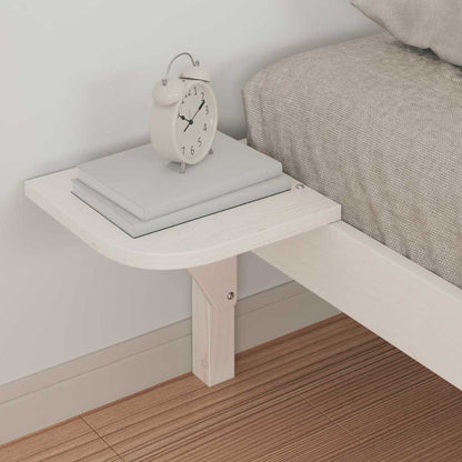 Bed Frame with Side Tables White 80 x 210 cm Solid Pine Wood
