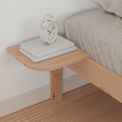 Bed Frame with Side Tables Natural 90 x 210 cm Solid Pine Wood