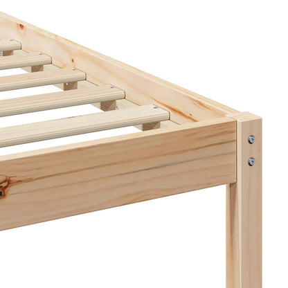 Bed Frame with Side Tables Natural 100 x 210 cm Solid Pine Wood