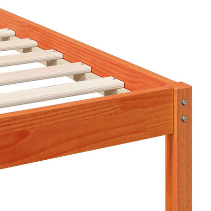Bed Frame with Side Tables Wax Brown 200 x 210 cm