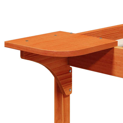 Bed Frame with Side Tables Wax Brown 90 x 220 cm