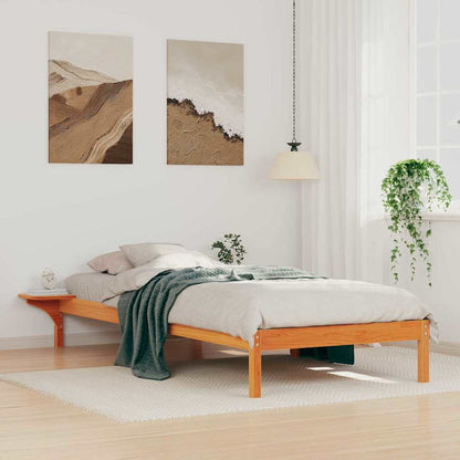 Bed Frame with Side Tables Wax Brown 100 x 220 cm
