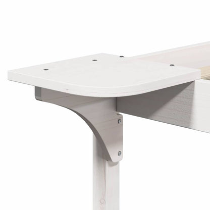 Bed Frame with Side Tables White 180 x 220 cm Solid Pine Wood