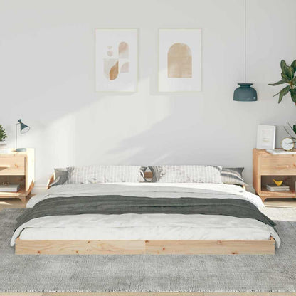 Bed Frame Brown 200 x 200 cm Solid Pine Wood