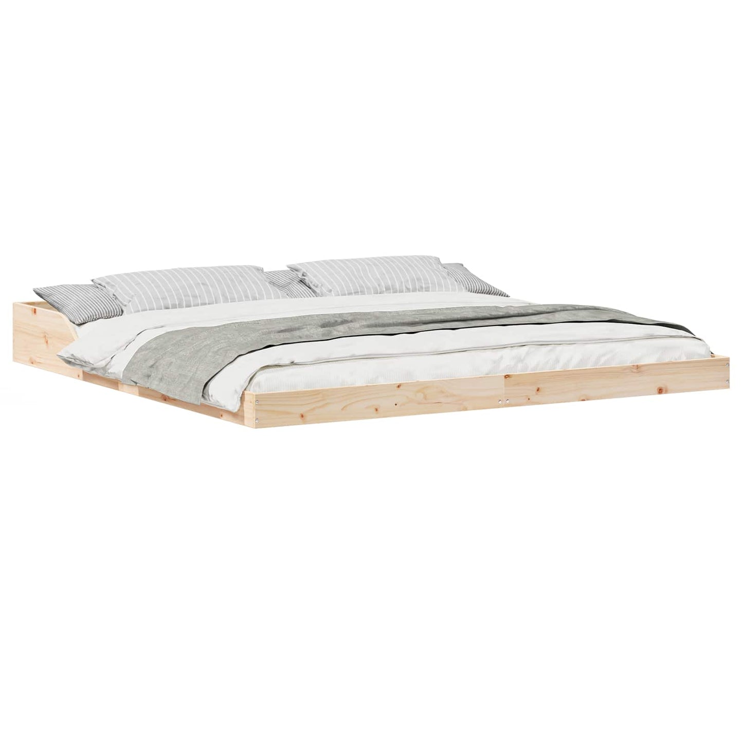 Bed Frame Brown 200 x 200 cm Solid Pine Wood