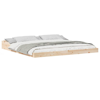 Bed Frame Brown 200 x 200 cm Solid Pine Wood