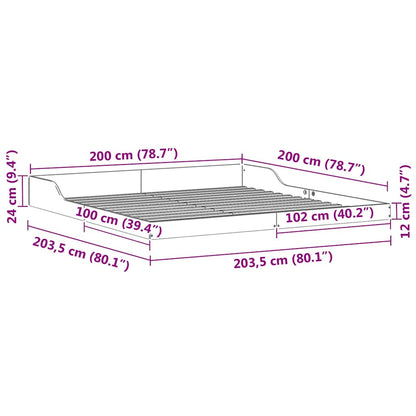 Bed Frame Brown 200 x 200 cm Solid Pine Wood