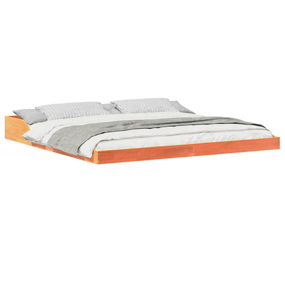 Bed Frame Wax Brown 180 x 200 cm Solid Pine Wood