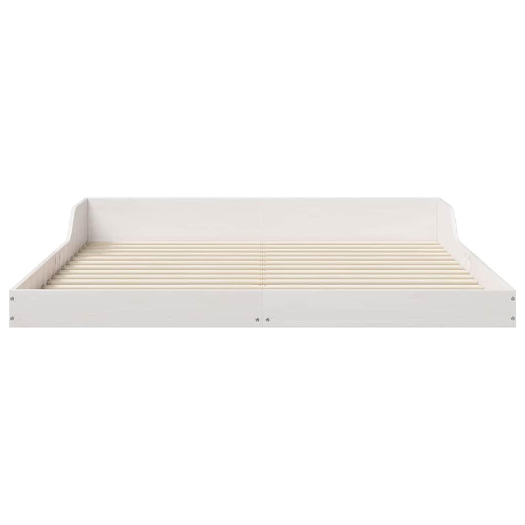 Bed Frame White 160 x 200 cm Solid Pine Wood