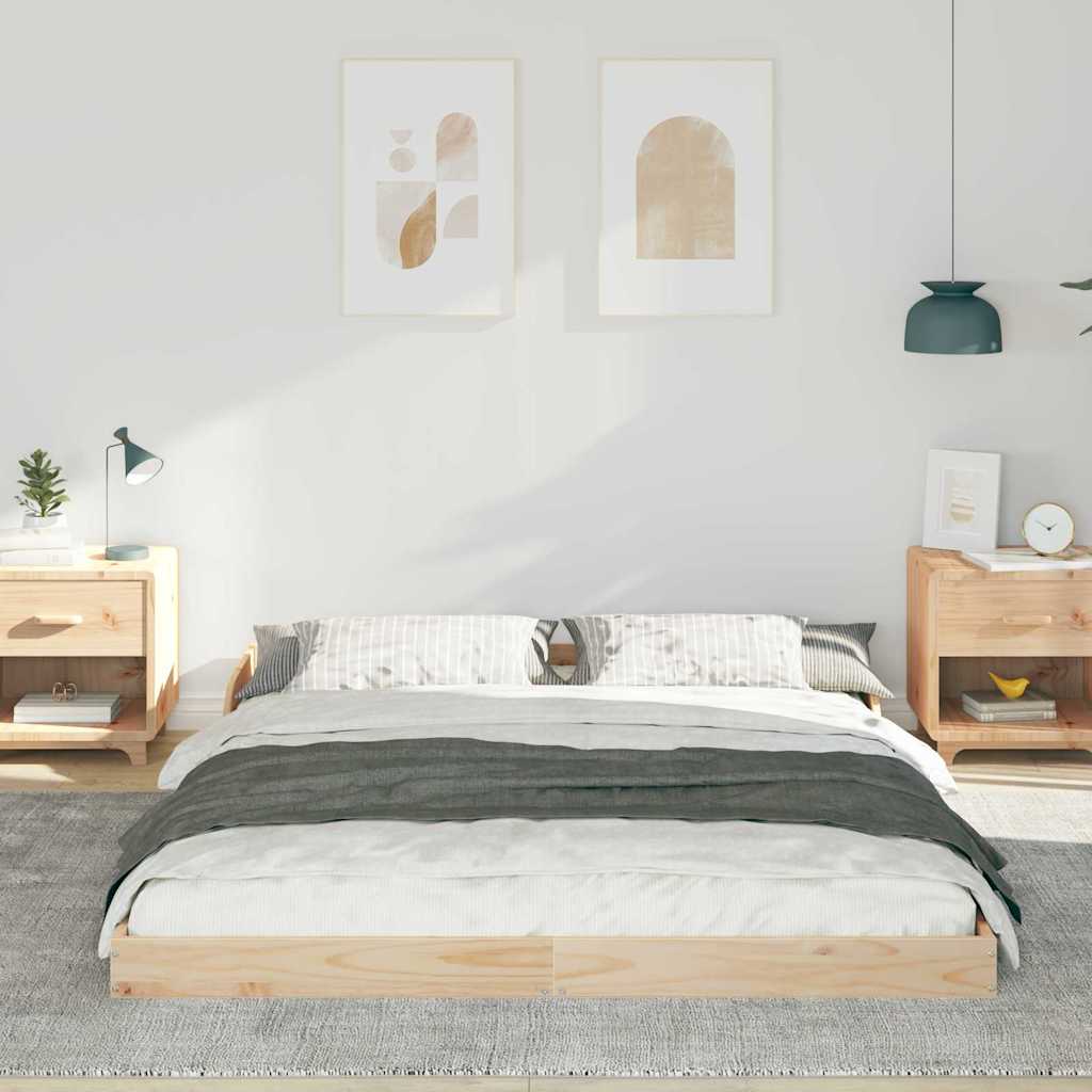 Bed Frame Brown 150 x 200 cm Solid Pine Wood