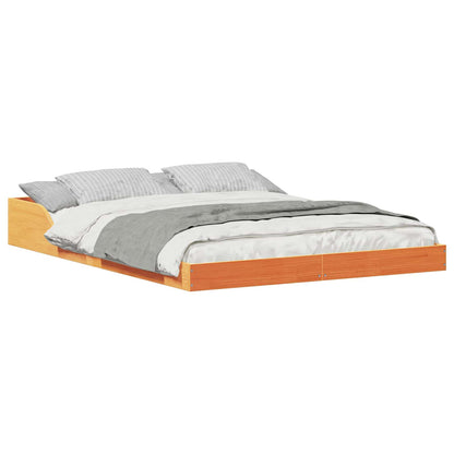 Bed Frame Wax Brown 120 x 200 cm Solid Pine Wood