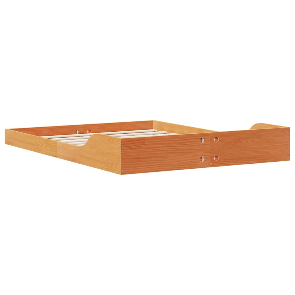 Bed Frame Wax Brown 120 x 200 cm Solid Pine Wood
