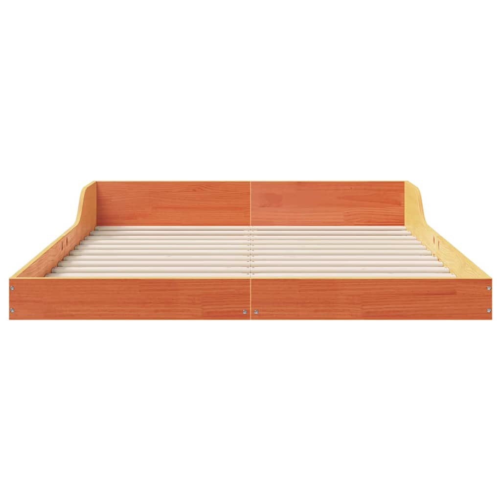 Bed Frame Wax Brown 120 x 200 cm Solid Pine Wood