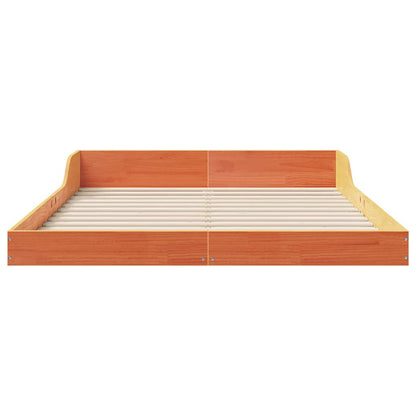 Bed Frame Wax Brown 120 x 200 cm Solid Pine Wood