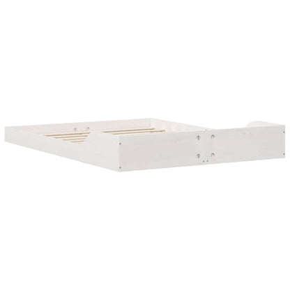 Bed Frame White 140 x 190 cm Solid Pine Wood