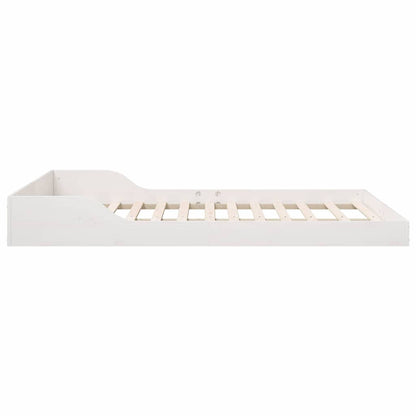Bed Frame White 140 x 190 cm Solid Pine Wood