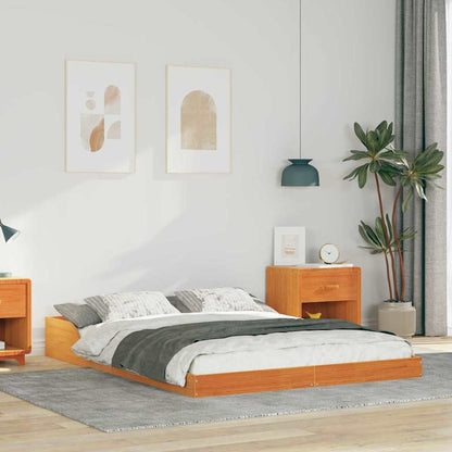 Bed Frame Wax Brown 120 x 190 cm Solid Pine Wood