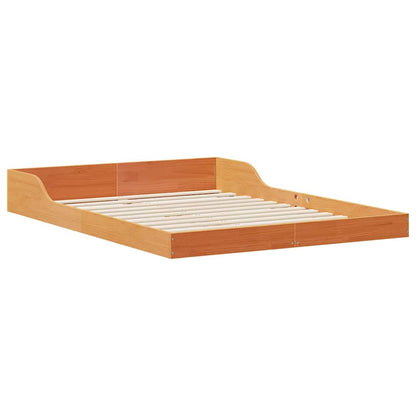 Bed Frame Wax Brown 120 x 190 cm Solid Pine Wood
