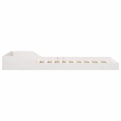 Bed Frame White 100 x 200 cm Solid Pine Wood