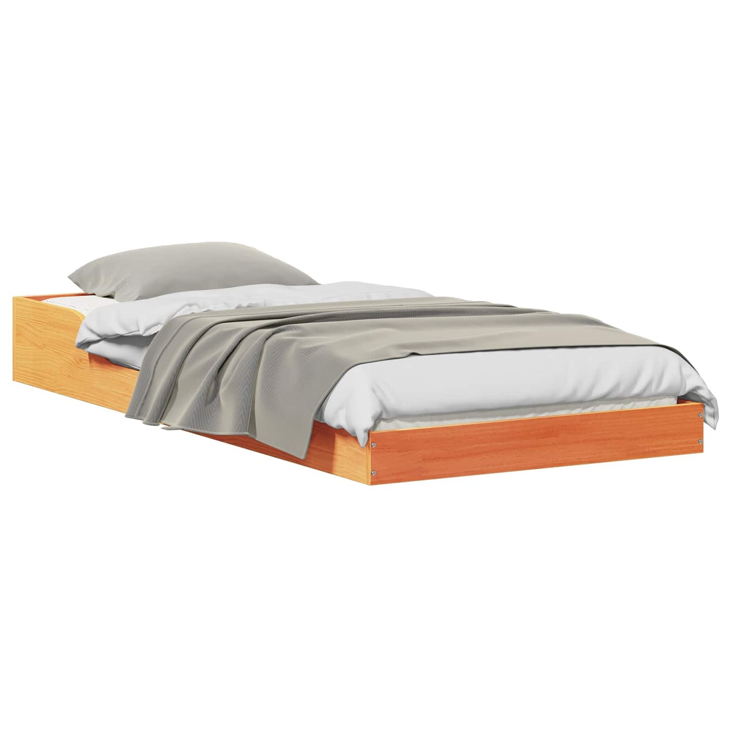 Bed Frame Wax Brown 100 x 200 cm Solid Pine Wood