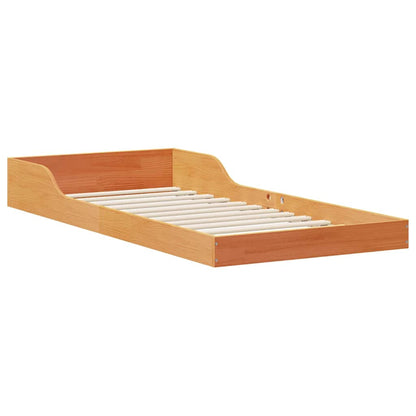 Bed Frame Wax Brown 100 x 200 cm Solid Pine Wood