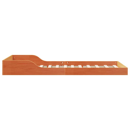 Bed Frame Wax Brown 90 x 200 cm Solid Pine Wood