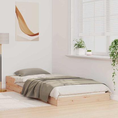 Bed Frame Natural 80 x 200 cm Solid Pine Wood