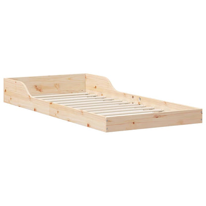 Bed Frame Natural 80 x 200 cm Solid Pine Wood